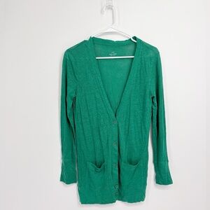 NWT J. Crew Whisper Linen Green Cardigan Sweater